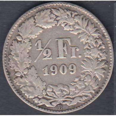 1909 B - 1/2 Franc - Switzerland