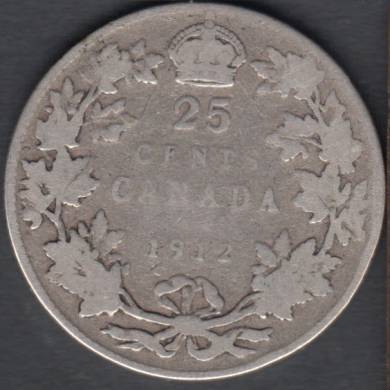 1912 - G/VG- Canada 25 Cents