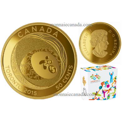 2015 - 50-cent Gold-Plated Coin - TORONTO 2015 Pan Am and Parapan Am Games