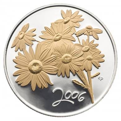 2006 - pièce de 50 cents en argent sterling La marguerite dorée