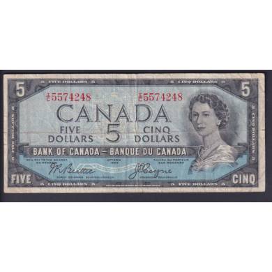 1954 $5 Dollars Devil's Face - Fine - Beattie Coyne - Prefix I/C