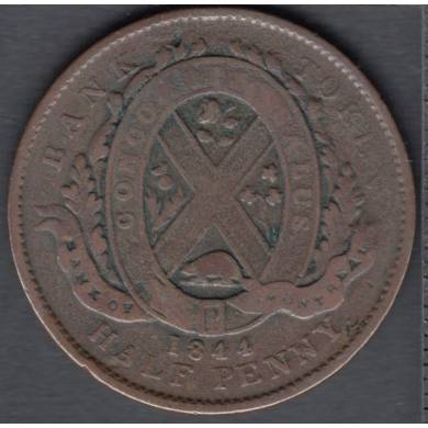 1842 - Fine - Encommag - Half Penny - Token Bank of Montreal - Province of Canada - PC-1A2
