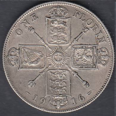 1916 - Florin (Two Shillings) - Great Britain