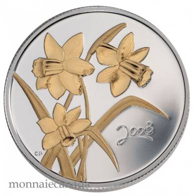 2003 Golden Daffodil Proof 50ct Gold plated***OUTER BOX DAMAGED***