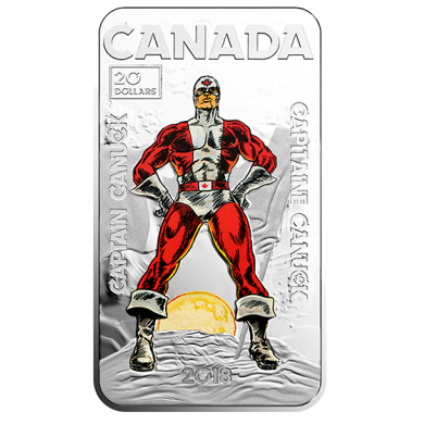 2018 - $20 - 1 oz. Pure Silver Coloured Coin - Captain Canuck