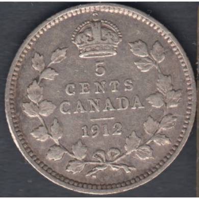 1912 - F/VF - Canada 5 Cents