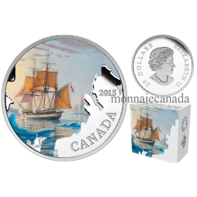 2015 - $20 - 1 oz en argent fin  Naufrages en eaux canadiennes : Navires de l'expdition Franklin