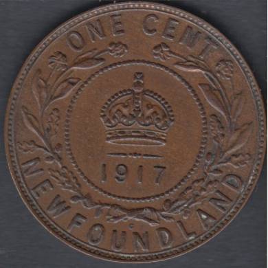 1917 C - EF - Large Cent - Terre Neuve