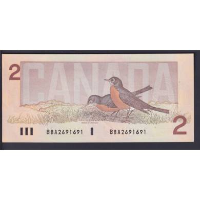 1986 $2 Dollars - UNC - Thiessen Crow - Prfixe BBA