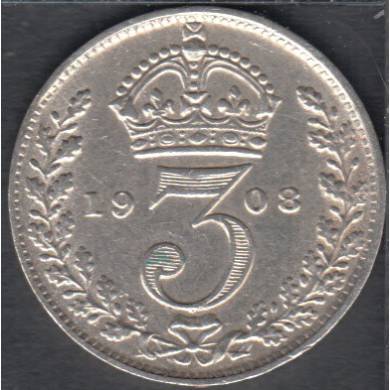 1908 - 3 Pence - EF - Grande Bretagne