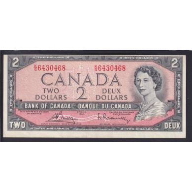 1954 $2 Dollars - AU - Bouey Rasminsky - Prefix K/G