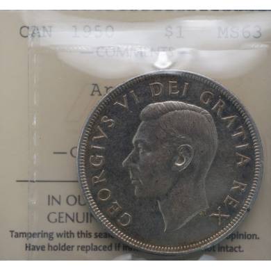 1950 - Arnprior - MS 63 - ICCS - Canada $1 Dollar