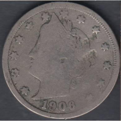 1906 - Damaged - Liberty Head - 5 Cents