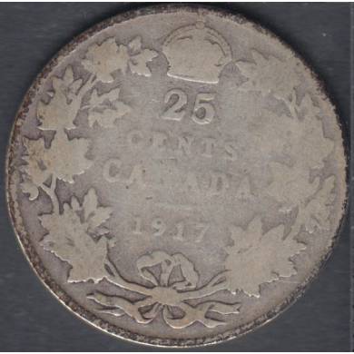 1917 - G/VG - Canada 25 Cents