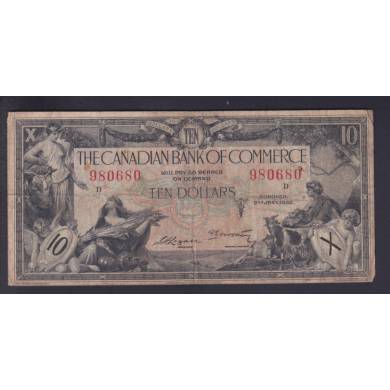 1935 $10 Dollars - Fine - Canadian Bank of Commerce