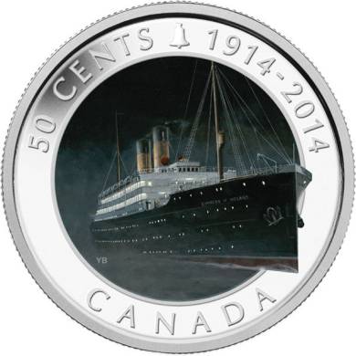 2014 - 50 cents - plaquée argent - Naufrages en eaux canadiennes : Le R.M.S. Empress of Ireland