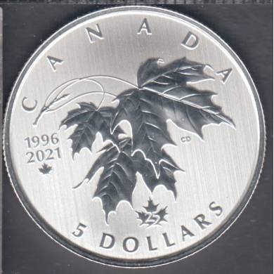 2021 - $5 - Maple Leaf Pure Silver Coin - Moments to Hold: 25th Anniversary of Canada's Arboreal Emblem