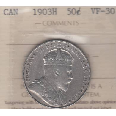 1903 H - VF-30 - ICCS - Canada 50 Cents