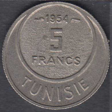 1954 (AH 1373) - 5 Francs - Tunisia
