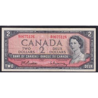 1954 $2 Dollars - EF - Beattie Rasminsky - Prfixe B/R