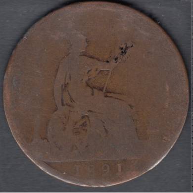 1891 - 1 Penny - Plié - Grande Bretagne