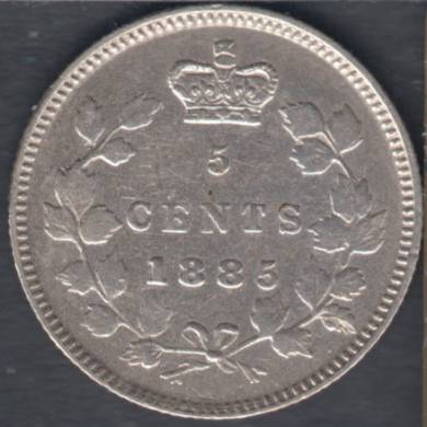 1885 - VF - Small '5' - Canada 5 Cents