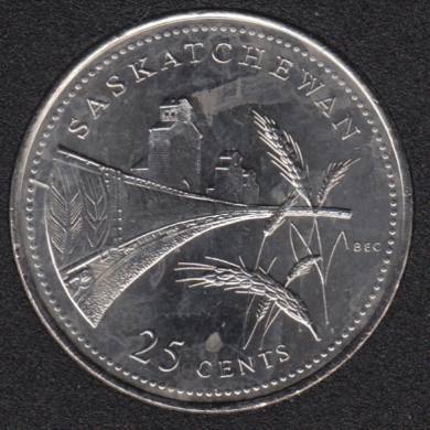 1992 - #911 B.Unc - Saskatchewan - Canada 25 Cents