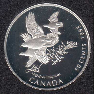 1995 - Proof - White-Tailed Ptarmigans - Sterling Silver - Canada 50 Cents