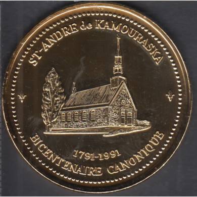 Saint-André-de-Kamouraska - 1991 - 1771 - 200e Ann. Paroisse de St-André-de-Kamouraska - $2 Trade Dollar - Gold Plated - RARE
