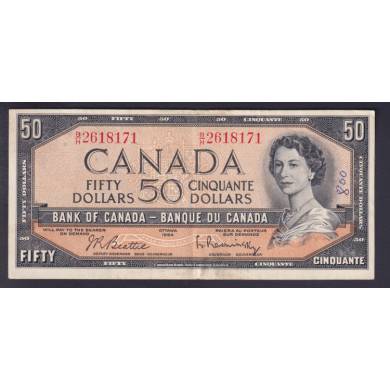 1954 $50 Dollars - EF - Beattie Rasminsky - Prfixe B/H