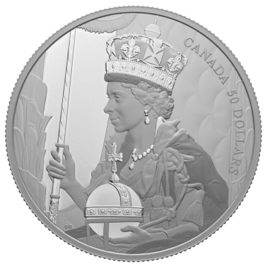 2023 - $50 - Pièce de 5 oz en argent pur – Le couronnement de la reine Elizabeth II