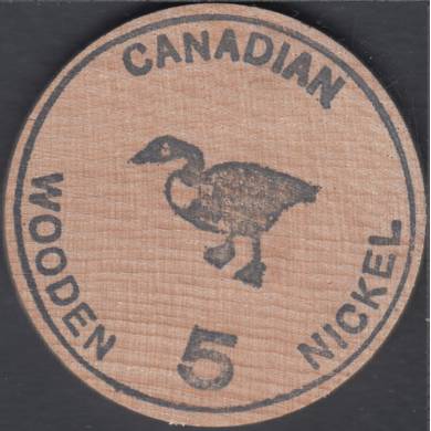Canadian Wooden Nickel - Bitty - Craft - Gordon & Betty Stevens - Rock Island Quebec