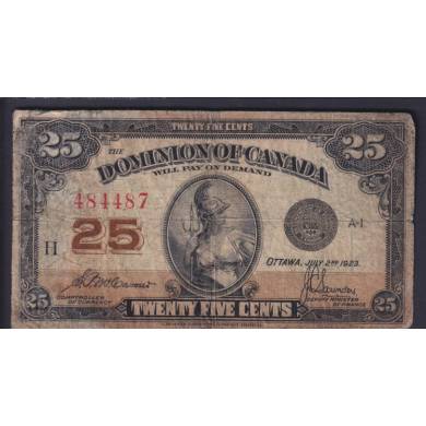 1923 - 25 Cents Shinplaster - Good
