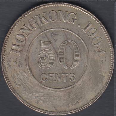 1904 - 50 Cents - EF - Endommagé - Hong Kong