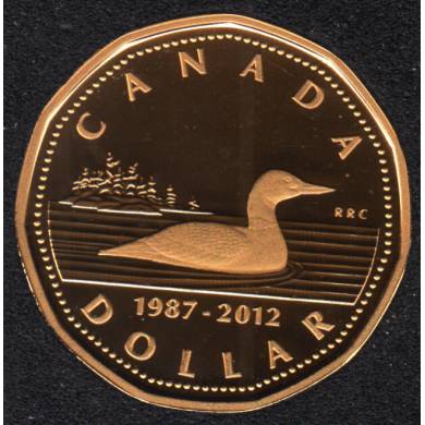 2012 - 1987 - Proof - Fine Silver - Gold Plated - Canada Huard Dollar