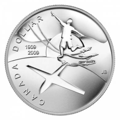 2009 - $1 - Brilliant Uncirculated Silver Dollar - 100th Anniversary of Flight in Canada