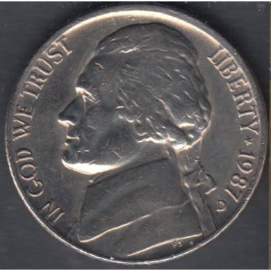 1987 D - Jefferson - 5 Cents