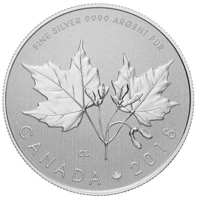 2018 - $10 - 1/2 oz. Pure Silver Coin - Maple Leaf