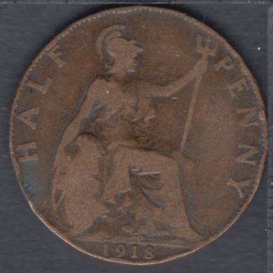 1918 - Half Penny - Rim damage - Great Britain