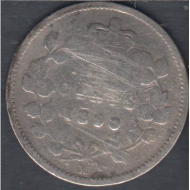 1890 H - Good - Damaged - Canada 5 Cents