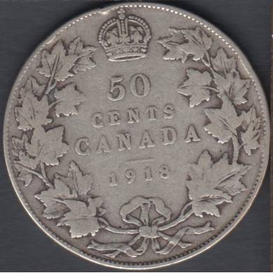 1918 - VG/F - Canada 50 Cents