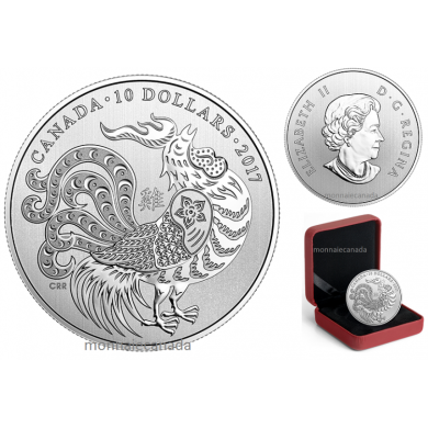 2017 - $10 - 1/2 oz. Pure Silver Coin  Year of the Rooster