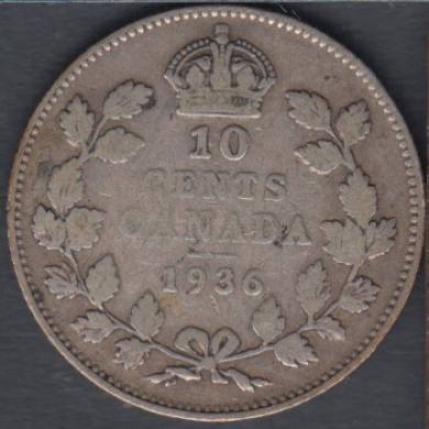 1936 - VG/F - Canada 10 Cents