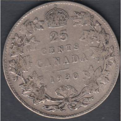 1930 - VG - Canada 25 Cents