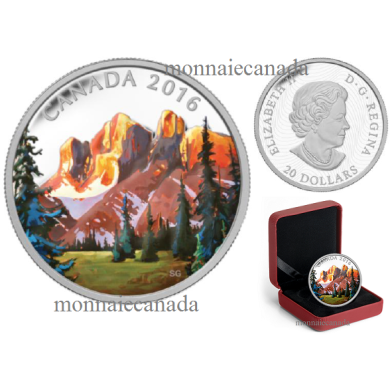 2016 - $20 - 1 oz. Fine Silver Coloured – Canadian Landscape Series - The Rockies