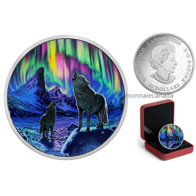 2016 - $30 - 2 oz. Fine Silver Glow-in-the-Dark Coin – Northern Lights in the Moonlight