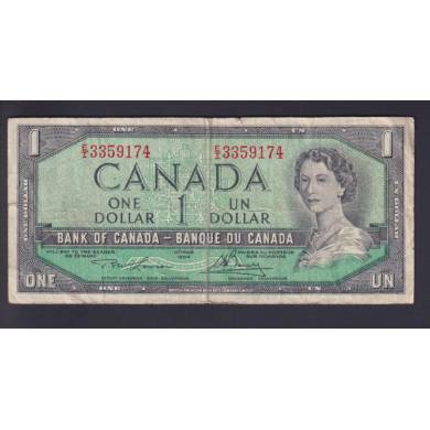 1954 $1 Dollar - VG/F - Lawson Bouey - Préfixe E/I