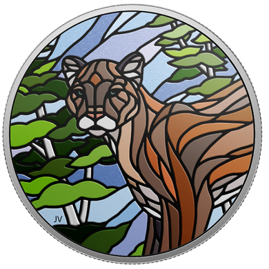 2018 - $20 - 1 oz. Pure Silver Coin - Canadian Mosaics: Cougar