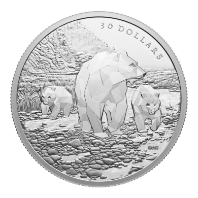 2023 - $30 - 2 oz. Pure Silver Coin  Multifaceted Animal Family: Grizzly Bears