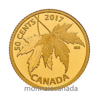 2017 - 50 - Pice de 1/25 oz en or pur - La feuille de l'rable argent